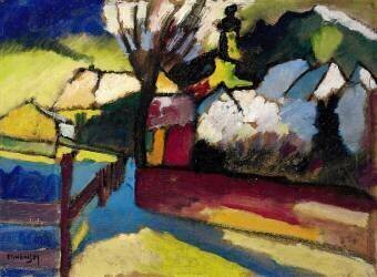 Paysage d'automne avec arbre (Wassily Kandinsky) - Muzeo.com