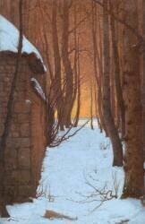 Paysage de l'Oise sous la neige (Henri Taurel) - Muzeo.com