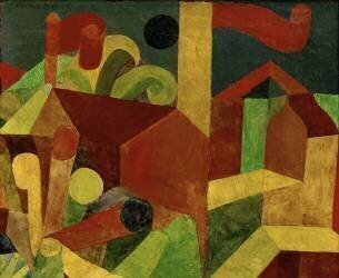 Paysage de maisons aux Drapeaux (Paul Klee) - Muzeo.com