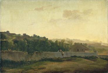 Paysage, effet de soir tombant (Louis Gabriel Moreau l'Aîné) - Muzeo.com