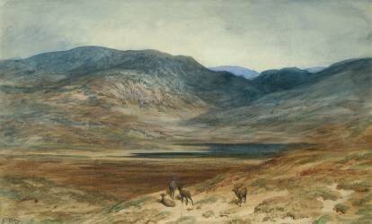 Paysage montagneux avec cerfs (Gustave Doré) - Muzeo.com