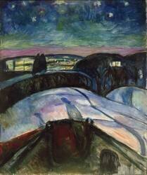 Paysage nocturne étoilé en Europe du Nord (Edvard Munch) - Muzeo.com