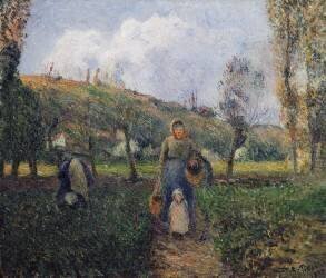 Paysan et enfant revenant des champs (Camille Pissarro) - Muzeo.com