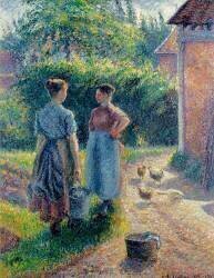 Paysannes discutant à Eragny (Camille Pissarro) - Muzeo.com