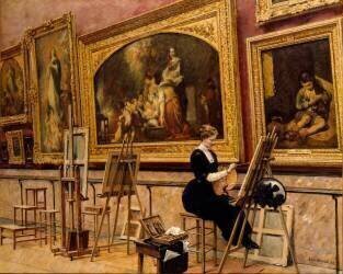 Peintre copiant un Murillo au musée du Louvre (Louis Béroud) - Muzeo.com