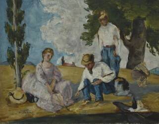 Pique-nique au bord d'une rivière (Paul Cézanne) - Muzeo.com