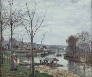 Port-Marly, le lavoir dit à tort le lavoir, Pontoise (Camille Pissarro) - Muzeo.com