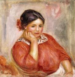 Portrait de Gabrielle dans une blouse rouge (Auguste Renoir) - Muzeo.com