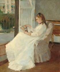 Portrait de Madame Pontillon dit aussi Jeune femme à sa fenêtre (Berthe Morisot) - Muzeo.com