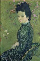 Portrait d'Eva Meurier dans une robe verte (Maurice Denis) - Muzeo.com