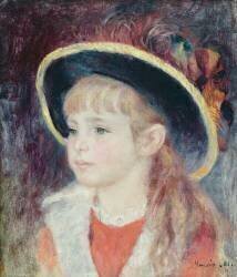 Portrait d'une jeune fille au chapeau bleu (Auguste Renoir) - Muzeo.com