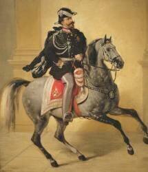Portrait équestre de Victor Emmanuel II d'Italie (Angelo Inganni) - Muzeo.com