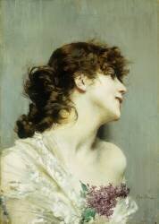 Profil d'une jeune femme (Giovanni Boldini) - Muzeo.com