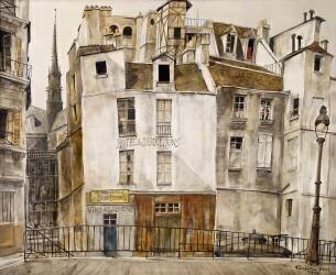 Quai aux fleurs, Notre-Dame, 1950 (Tsuguharu Foujita) - Muzeo.com