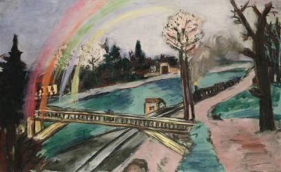 Pont ferroviaire et arc-en-ciel (Max Beckmann) - Muzeo.com