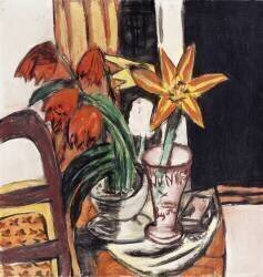 Tulipes rouges et lis de feu (Max Beckmann) - Muzeo.com