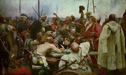 Réponse des cosaques zaporogues au Sultan de Constantinople (Ilya Répine) - Muzeo.com