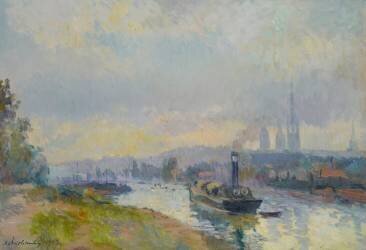 Remorqueurs à Rouen (Albert Lebourg) - Muzeo.com