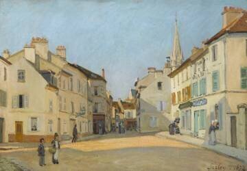 Rue de la Chaussée à Argenteuil, dit Place à Argenteuil (Alfred Sisley) - Muzeo.com
