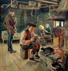 Salle de traite de la ferme (Akseli Gallen-Kallela) - Muzeo.com