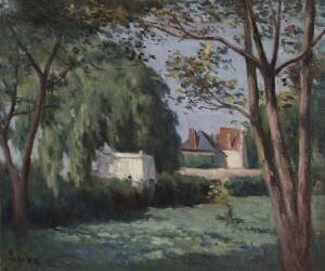 Scène de campagne avec trois maisons et des arbres (Maximilien Luce) - Muzeo.com