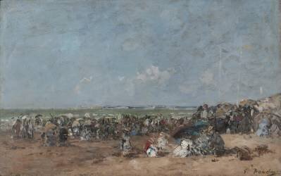 Scène de plage à Trouville (Eugène Boudin) - Muzeo.com