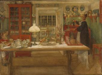 Se préparer pour un jeu (Carl Larsson) - Muzeo.com