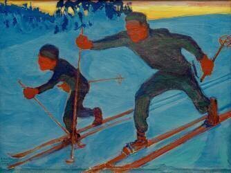 Ski d'Akseli et de Jorma (Akseli Gallen-Kallela) - Muzeo.com