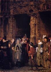 Sortie d'église au XVe siècle (Lawrence Alma-Tadema) - Muzeo.com
