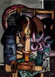 Nature morte avec deux grandes bougies (Max Beckmann) - Muzeo.com