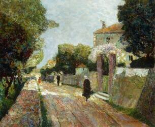 Rue du village ensoleillé (Victor Léon Jean Pierre...) - Muzeo.com