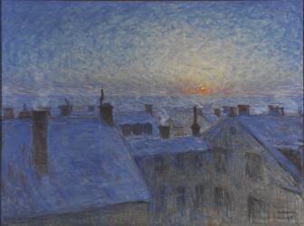 Sunrise over Stockholm rooftops (Eugène Fredrik Jansson) - Muzeo.com