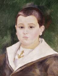 Tête d'un jeune garçon dans un costume de marin (Auguste Renoir) - Muzeo.com