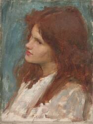 Tête d'une fille (John William Waterhouse) - Muzeo.com