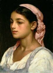 Tête d'une fille italienne (Frederic Leighton) - Muzeo.com