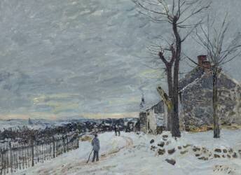 Temps de neige à Veneux-Nadon (Seine et Marne) (Alfred Sisley) - Muzeo.com