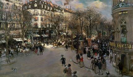 The Boulevard des Italiens (Jean-François Raffaelli) - Muzeo.com