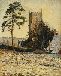 The Church at East Knoyle (Lucien Pissarro) - Muzeo.com