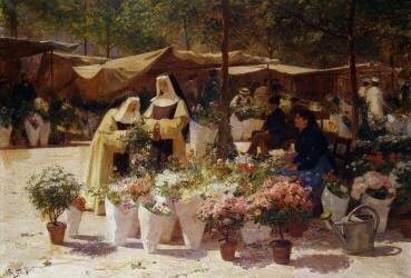 Le marché aux fleurs (Victor Gabriel Gilbert) - Muzeo.com