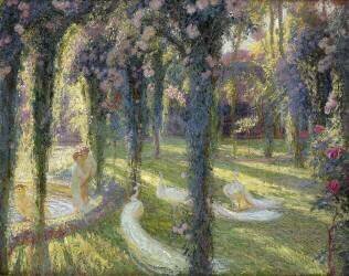 Les nymphes dans le jardin (Henri Martin) - Muzeo.com