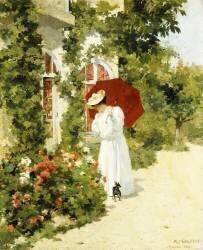 The Red Parasol (René Joseph Gilbert) - Muzeo.com