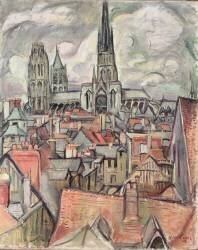Toits et la Cathédrale de Rouen (Achille Emile Othon Friesz) - Muzeo.com