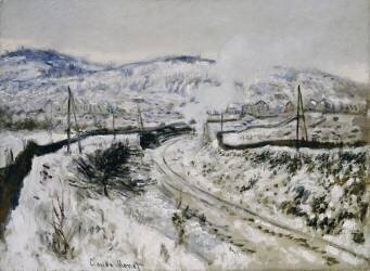 Train dans la neige à Argenteuil (Claude Monet) - Muzeo.com