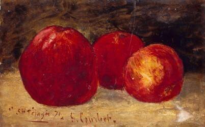Trois pommes rouges (Gustave Courbet) - Muzeo.com