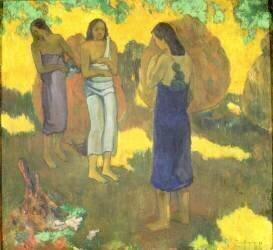 Trois Tahitiennes sur fond jaune (Paul Gauguin) - Muzeo.com