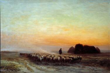 Troupeau dans la Poussière (Jean Ferdinand Chaigneau) - Muzeo.com