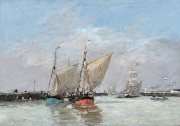 Trouville, Les Jetées, Grande Marée (Eugène Boudin) - Muzeo.com