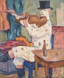 Un clown jouant du violon (Gosta von Hennigs) - Muzeo.com