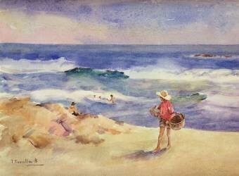 Un garçon sur le sable (Joaquin Sorolla y Bastida) - Muzeo.com