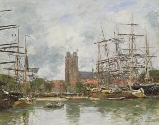 Un port français (Eugène Boudin) - Muzeo.com